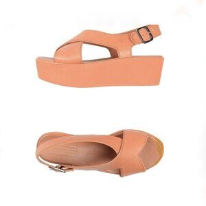Camper Together Sandals Platform Leather Tan Orange 38 Veronique Branquinho